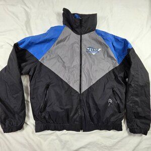 Jammin Mens XL Jacket Black Blue Gray Windbreaker Zip Up Winter Warm Outdoors